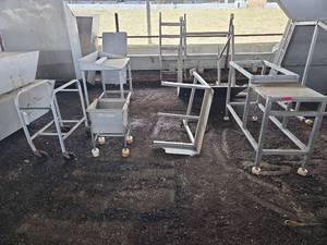 lot 18677 image: Bulk Lot of Stainless Steel Kitchen Prep Tables