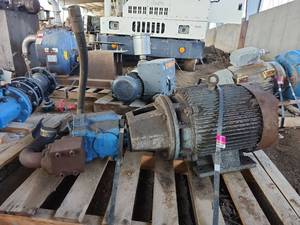 lot 19161 image: Industrial Electric Motor and Pump Assembly