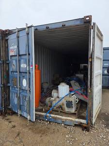 lot 15352 image: 40ft CMA CGM Shipping Container with Contents Including Electric Motors, Gas Cylinders and More