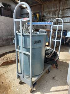 lot 15381 image: Uline Industrial Storage Container with Metal Hooks and U-Boat Cart