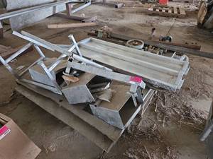 lot 19311 image: Assorted Lot W Aluminum Table Parts and Cart