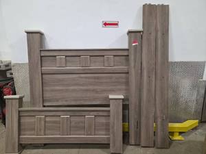 lot 15672 image: Gray Wooden Bed Frame
