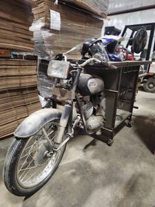 lot 15707 image: Assorted Lot W East German MZ ES&nbspMotorcycle Wine Rack, Electric Saw, Dirt Bike Helmet, and More