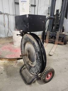 lot 15756 image: Commercial Wire Spool on Wheels