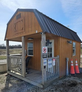 10ft X 16ft Lofted Barn Cabin W/ Contents Including Office Desk, Mini Fridge, Microwave, Decor and More!