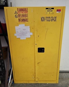 lot 15855 image: Uline Flammable Storage Cabinet  Model H-156AMY