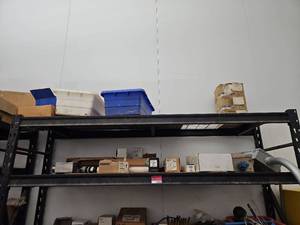 lot 15856 image: Contents of Shelf Including Submersible Motor, Speedaire Parts and More