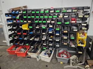 lot 15868 image: Industrial Parts Storage Bin System W Contents