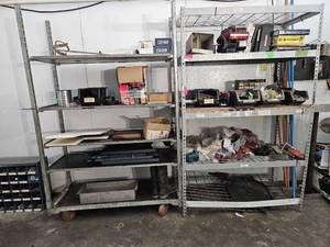 lot 15874 image: Industrial Metal Storage Shelving Units - Set of 2