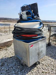 lot 15924 image: Industrial Hoses and Stainless Steel Cart