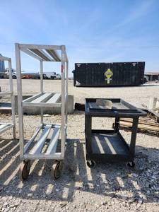 lot 15926 image: Industrial Rolling Utility Carts - Set of 2