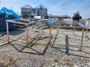 lot 15928 image: 6ft Stainless Steel Prep Table Frames - Set of 2