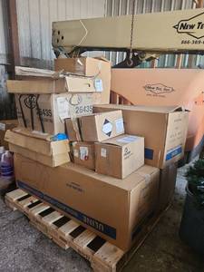 lot 15930 image: Assorted Lot W Insulated Foam Containers, Hand Sanitizer, Aluminum Lids, and More
