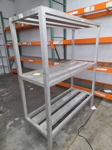 lot 23511 image: Commercial Aluminum 3-Tier Storage Rack