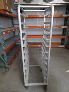 lot 23513 image: Commercial Aluminum Bun Pan Rack Cart