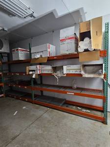 lot 23518 image: Industrial Pallet Racking System with Orange Beam Connectors
