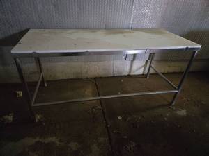 lot 23528 image: Commercial Stainless Steel Work Table