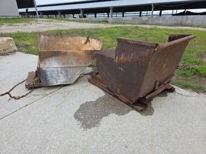 lot 23537 image: Industrial Steel Hoppers - Set of 2