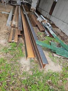 lot 23550 image: Structural Steel Beams and Metal Building Materials Lot