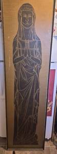 Medieval Brass Rubbing Art - Religious Figure