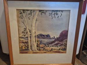 lot 10 image: Desert Landscape by Walter Chatakin Jr Watercolor
