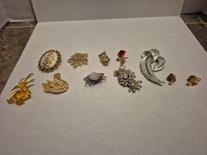 lot 28520 image: Mixed Costume Jewelry Brooch Collection