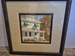 lot 28525 image: Framed Watercolor House Portrait