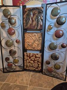 lot 28534 image: Decorative Metal Wall Art Collection - Leaf and Floral Panels