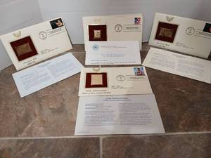 lot 28574 image: 2001-2002 22kt Gold Replica Stamp Collection First Day Covers