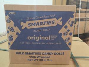 lot 701 image: Bulk Smarties Candy Rolls - 40lb Box Sealed and Unopened