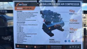 Unused Arteer 40-Gallon 2-Stage Gas Air Compressor - Model ART-GAC40