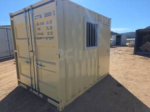 lot 3239 image: 10ft Storage Container with Door and Window Opening (Missing Window)