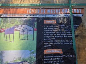 lot 3382 image: Landhonor 16x13 ft Metal Carport Kit