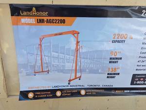 lot 3383 image: LandHonor 2200lb Adjustable Gantry Crane LHR-AGC2200