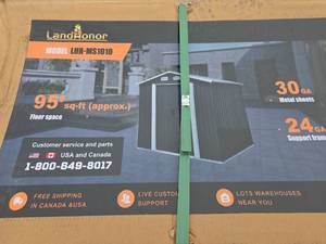 lot 3758 image: Landhonor 10x10 Galvanized Metal Storage Shed