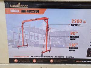 lot 3953 image: LandHonor 5000lb Gantry Crane LHR-AGC5000