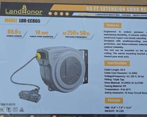 lot 3930 image: LanchHonof 65 ft Extension Cord Reel
