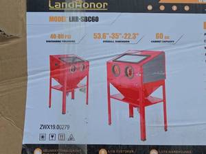 lot 3978 image: 60 Gallon Portable Sand Blasting Cabinet by Landhonor