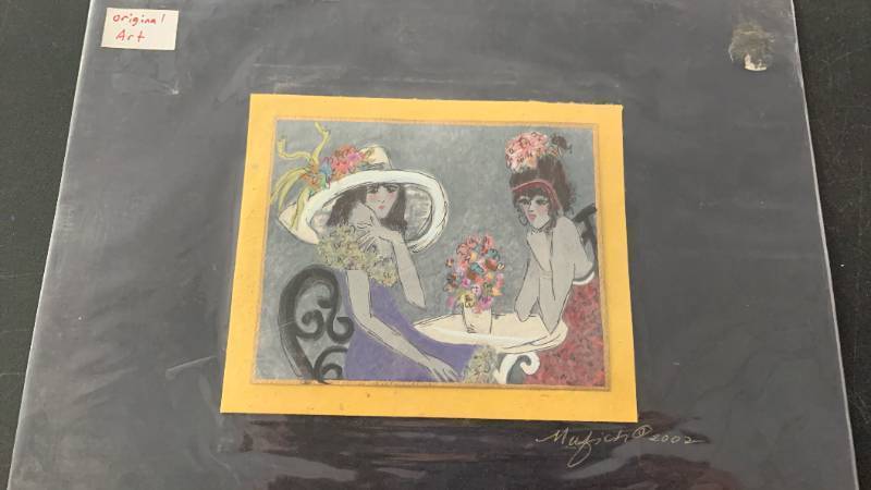 lot 637 image: Original 2002 Pastel Fashion Illustration