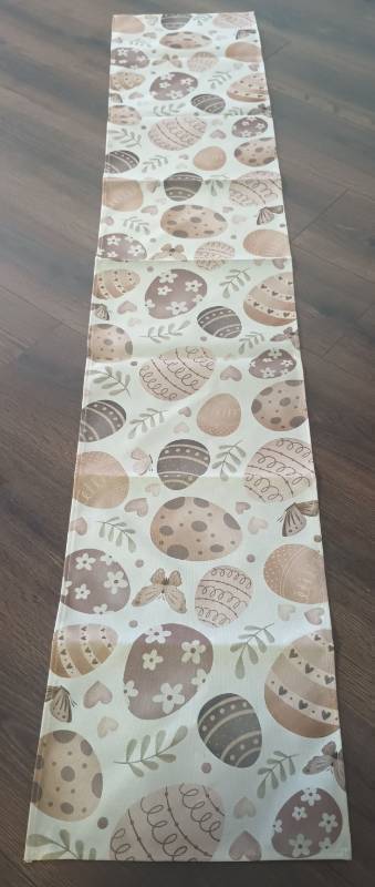 lot 859 image: Happy Easter Table Runner 2-Ply (13x72) - Neutral Egg Runner Design - Easter Party Decoration Supplies - Spring Table Decor for Indoor & Outdoor Home Party DP60