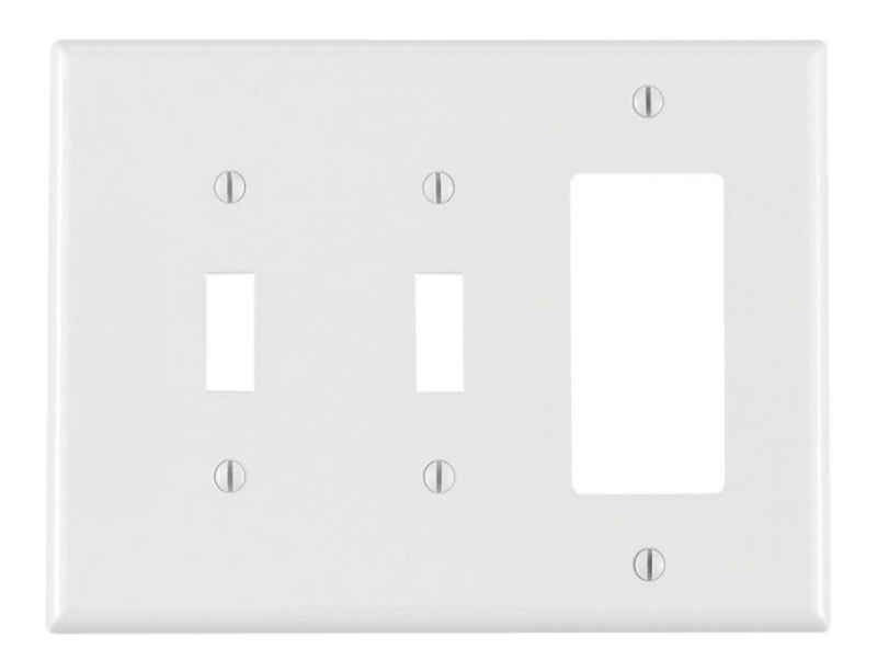 lot 996 image: Light switch wall plate 3 gang wall plate