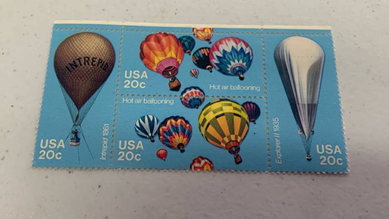 lot 721 image: Vintage USA Hot Air Ballooning 20c Stamps