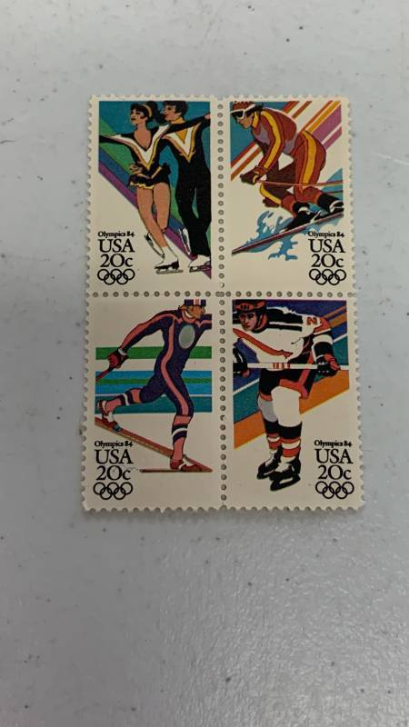 lot 722 image: 1984 Olympics Winter Sports Stamps vintage
