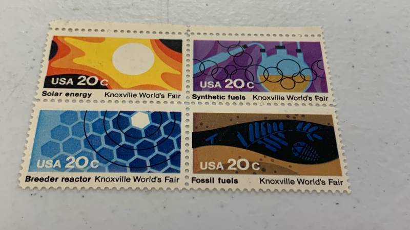 lot 724 image: 1982 Knoxville Worlds Fair Energy Series US Postage Stamps vintage