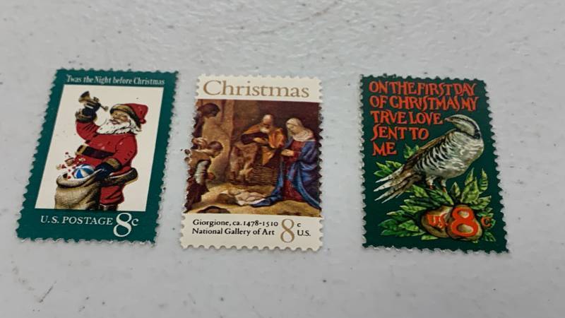 lot 727 image: 1971 Christmas Postage Stamp Set - Twas the Night Before Christmas Vintage