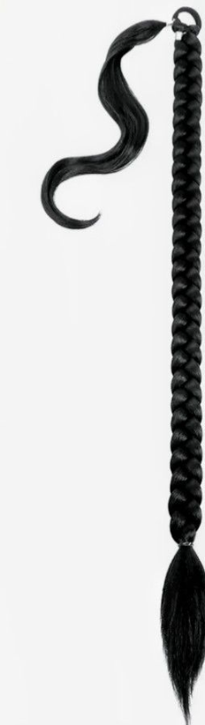 lot 718 image: Ponytail Extension,Vemet Braided Ponytail Extension Black Women with Hair Tie,Straight Wrap with Braid Synthetic Hair Pieces 36 Inch 1B