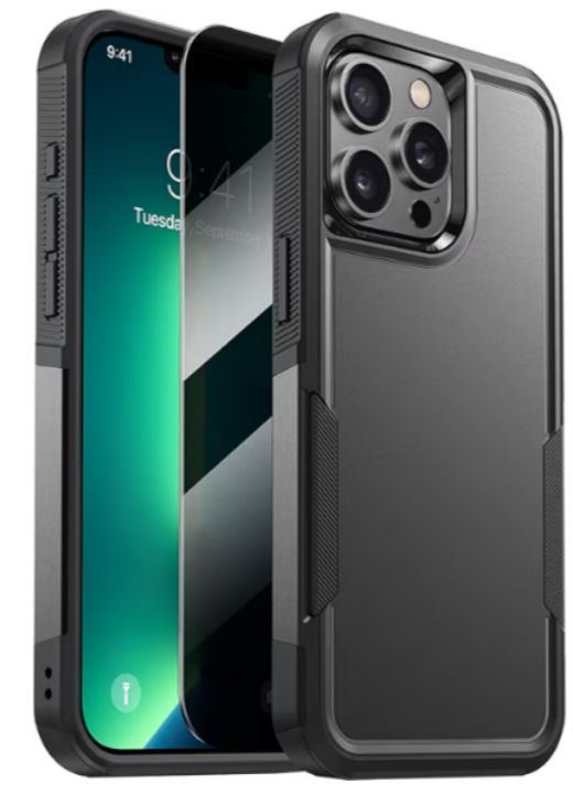 lot 738 image: Diaclara Designed for iPhone 13 Pro Max Case, with Privacy Screen Protector Anti Spy Military Grade Drop Protection Heavy Duty Full-Body Shockproof Phone Case, Black