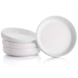 lot 25607 image: Foraineam 8 Inch Porcelain Round Salad Pasta Bowl Set 22 Ounce Deep Soup Plates White Catering Serving Bowls, Set of 4 - Retail $23