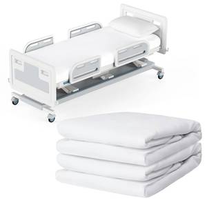 lot 25618 image: Hospital Bed Sheets 2 Pack, 36 x 80 x 9 Hospital Bed Fitted Sheets for Home Use & Hospital Care Beds, Ultra Soft & Breathable Hospital Bed Sheet, White - Retail $19