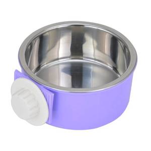 lot 25619 image: Crate Dog Bowl Removable Stainless Steel Water Food Feeder Bowls Cage Coop Cup for Cat Puppy Bird Pets - Retail $10